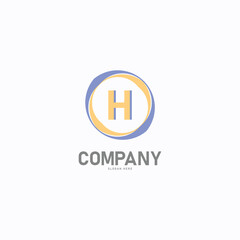 Letter H logo. Initial flat letter logo design template