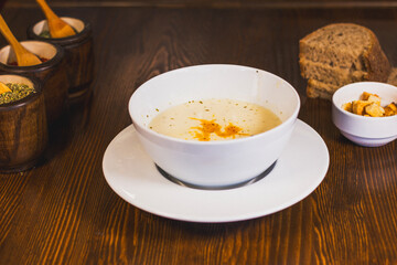 Traditional delicious Turkish food; Yoghurt soup, Yayla Corba