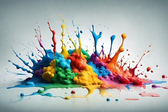 abstract colorful splesh on solid background