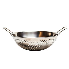 stainless steel colander isolated