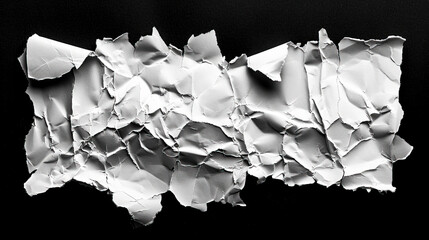 Contrast of Crumpled White Paper on Cracked Black Texture created with Generative AI technology