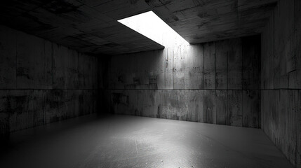 Chilling Abandoned Warehouse Interior, Moody Atmosphere created with Generative AI technology