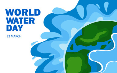 world water day background , greeting card or poster for campaign save water