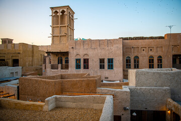 Sunset Over the Rooftop Terraces of Al Fahidi Historical Neighbourhood