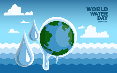 Naklejka premium world water day background , greeting card or poster for campaign save water