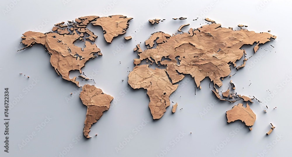 Wall mural 3d world map illustration