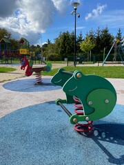 A toy standing on the playground