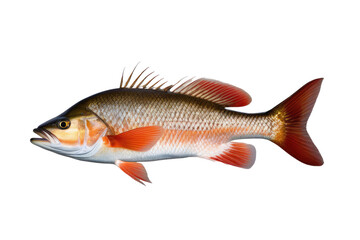 a high quality stock photograph of a single red drum redfish fish isolated on transparent background