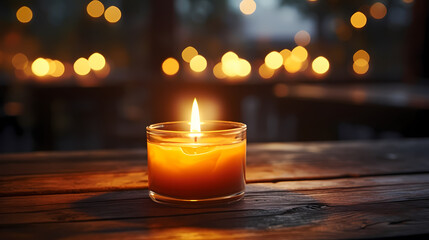 Beautiful cozy background picture of burning candles - obrazy, fototapety, plakaty