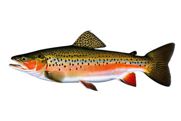 a high quality stock photograph of a single trout fish isolated on transparent background