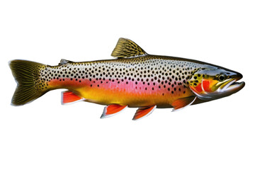 Fototapeta premium a high quality stock photograph of a single trout fish isolated on transparent background