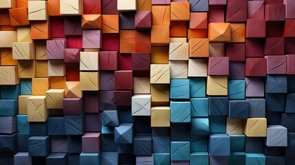 different colors of wooden blocks in the background, in the style of colorful muralist, quadratura, bold chromaticity, color photography, matte background, eye-catching