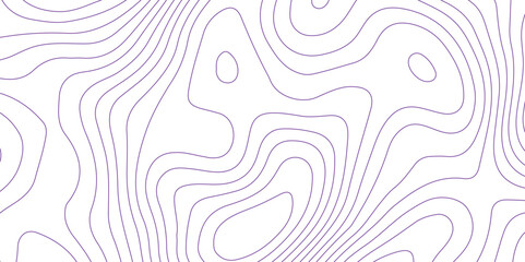 Abstract background with topographic contour map with purple color geographic line map .white wave paper curved reliefs abstract background .vector illustration of topographic line contour map design. - obrazy, fototapety, plakaty