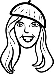 Character smiling woman different age and ethnicity. Young and aged, diverse. Vector outline illustration, linear, thin line, hand drawn sketch, doodle 