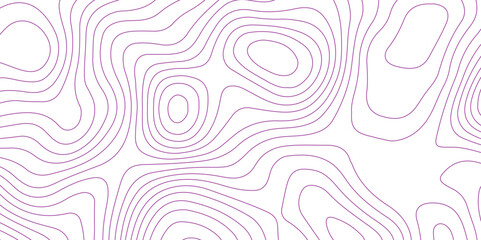 Abstract background with topographic contour map with purple color geographic line map .white wave paper curved reliefs abstract background .vector illustration of topographic line contour map design. - obrazy, fototapety, plakaty