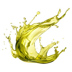 dynamic fresh olive oil splash isolated on white background