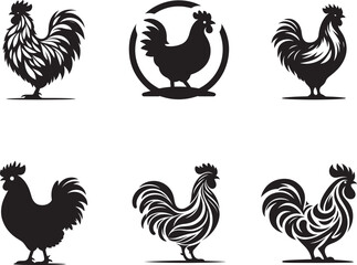 Fototapeta na wymiar Chicken silhouette vector illustration