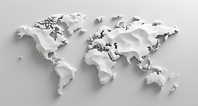 3D world map illustration	