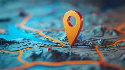 Digital map with prominent location pins
