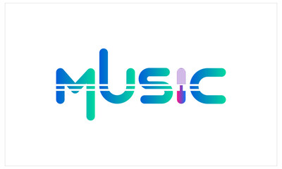 A modern typography music icon logo with a sleek, minimalist design, symbolizing efficiency and precision. - obrazy, fototapety, plakaty