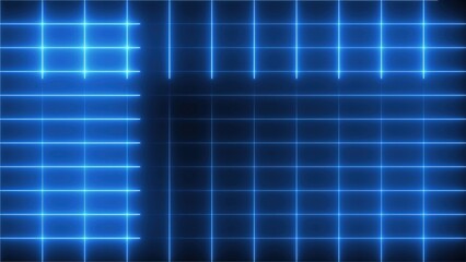 Blue neon grid. Computer generated 3d render