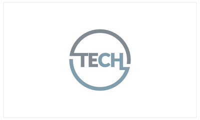 Creative typography tech logo design.