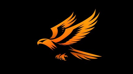 Obraz premium A predatory hawk logo swooping down from the sky, representing keen vision and swift action. ganerated AI