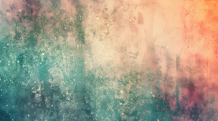 Kissenbezug abstract pastel holographic blurred grainy gradient banner background texture colorful digital grain soft noise effect pattern lo fi multicolor vintage retro design © PSCL RDL
