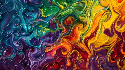 Fototapeta premium abstract symphony of colors, in the style of rich thick impasto painting, visionary abstract painting