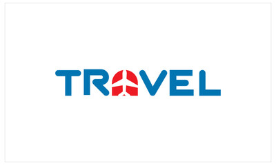 A modern typography travel icon logo with a bold design, symbolizing innovation and creativity.