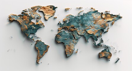 3D world map illustration	
