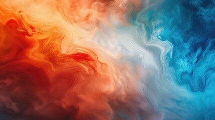 Fototapeta premium Abstract fluid art background with red and blue.