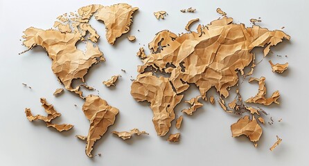 3D world map illustration	
