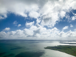 Fototapeta na wymiar Aerial view of the coast of New Zealand off Auckland