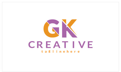 GK Typography letter icon logo is a representation of a brand through the use of stylized letters or typography.