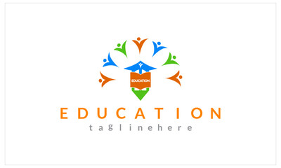 Education logo design with modern concept. Icon education vector illustration.