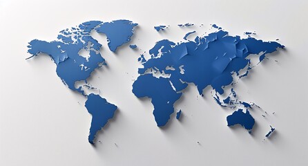 3D world map illustration	
