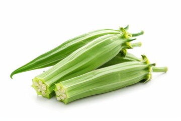 Obraz premium Chinese okra, isolated on white background