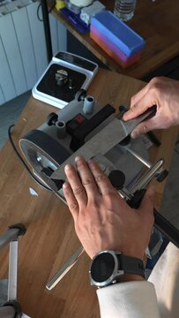 Etape d'aiguisage: Démorfilage couteau japonais