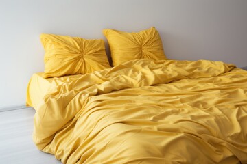 Fototapeta na wymiar Luxurious Yellow Bedding Set