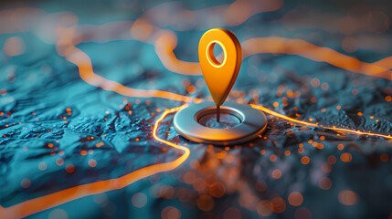 Map pointer and location icon or map navigation icon