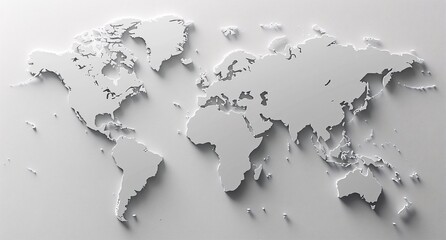 3D world map illustration	
