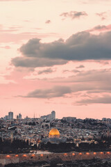 Jerusalem, Israel;  A view of Jerusalems old city from the Mount of Olives.