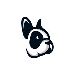 dog head logo with a modern design and a cute face