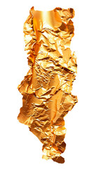 Crumpled Golden Foil Piece Revealing Metallic Shine
