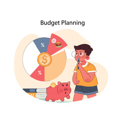 Budget Planning concept. Flat vector illustration
