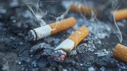 Detailed Cigarettes Burned on Ground