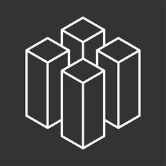 Abstract shape icon isolated on grey background. Design element. Vector illustration.