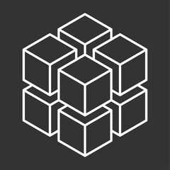 Abstract shape icon isolated on grey background. Design element. Vector illustration.