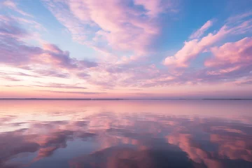 Photo sur Plexiglas Europe du nord Twilight Glow Over IJmeer Lake Radiating Tranquility - A Silent Sailboat Journey